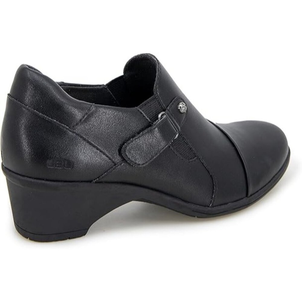 JBU Womens 7 Kyley Grace Heeled Ankle Bootie Adjustable Shoes Black Faux leather